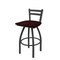Holland Bar Stool Co 30" Low Back Swivel Bar Stool, Pewter Finish, Dark Cherry Oak Seat 41130PWDCOak - alternate 1